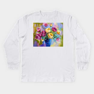 Bouquet of peonies Kids Long Sleeve T-Shirt